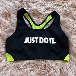 Nike Black and Neon Sports Bra